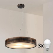 Brilagi - LED полилей на кабел CARVALHO SMOKEY 3xE27/60W/230V, дъб, Ø 47,5 cm