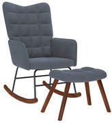 4016844 vidaXL Люлеещ се стол с табуретка, тъмносив кадифе