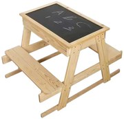 GINGER HOME Дървена маса 2в1 с пейки и място за съхранение