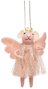 Текстилна ръчно изработена коледна украса 13 cm Pink Princess Fairy Mouse – Sass & Belle