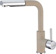 ALVEUS 1129045- Кран за мивка с издърпваща се пръскачка SIROS 29,7 см гранит/бежов