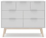 Бял нисък скрин с чекмеджета 120x83 cm Campus - Marckeric