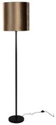 Подова Лампа Черна с Кадифена Абажура Бронз 40см - Simplo