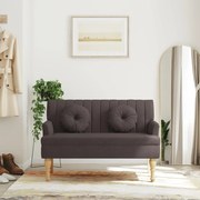 372133 vidaXL Пейка с възглавници, тъмнокафяво, 113x64,5x75,5 см, плат
