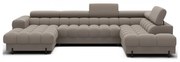 Светлокафяв кадифен разтегателен ъглов диван (десен ъгъл U форма) Feraria – ELTAP