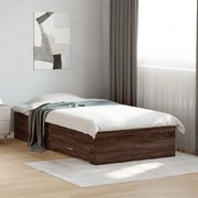 3280425 vidaXL Рамка за легло с чекмеджета, кафяв дъб, 100x200 см
