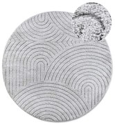 Светлосив кръгъл килим ø 160 cm Panglao New York Light Grey – Elle Decoration