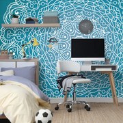 Тапет – Медитативна Мандала на син фон