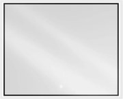Mexen Erma осветено огледало за баня 100 x 80 см, LED 6000K, анти-мъгла, черна рамка - 9814-100-080-611-70