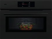 AEG NKM7N721T Компактна фурна за вграждане с интегрирано микровълново готвене Черна