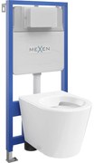 Mexen подтиков комплект WC рамка Fenix Slim с чиния WC Rico, бял гланц - 6103372XX00