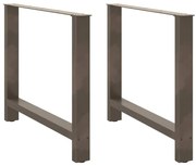 4013319 vidaXL Крака за трапезна маса, естествена стомана, 2 бр., 90 x (72-73) см, стомана