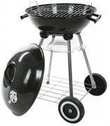 Сферична скара на дървени въглища с капак