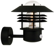 Nordlux -Външен стенен осветител с датчик VEJERS 1xE27/60W/230V IP54 черен