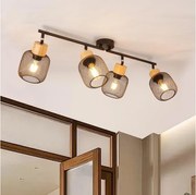 Brilagi - Точково осветително тяло BASKLITE 4xE27/15W/230V дърво/черно