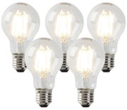 Комплект от 5 димируеми E27 LED крушки прозрачни 7W 806 lm 2700K