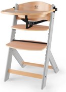 KinderKraft - Столче за хранене ENOCK дървено със сиви крака