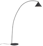 Ретро подова лампа черна с бял интериор - Triangolo