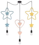 Детски полилей на кабел TRIO, 3xE27/20W/230V, син/розов/жълт