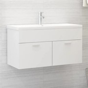 804665 vidaXL Долен шкаф за мивка, бял, 90x38,5x46 см, инженерно дърво