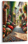 Картина на платно – Каменна улица с цветя
