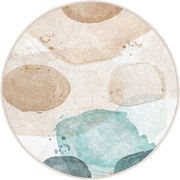 Синьо-бежов кръгъл килим подходящ за пране ø 120 cm Puddle – Mila Home