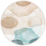 Синьо-бежов кръгъл килим подходящ за пране ø 150 cm Puddle – Mila Home