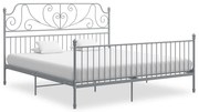 324858 vidaXL Рамка за легло, сива, метал, 180x200 см