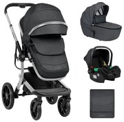 Бебешка количка 3в1 с твърд кош Irene KIKKABOO - Dark Grey