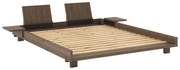 Кафяво двойно легло 160x200 cm от масивен бор с включена подматрачна рамка Social – Karup Design