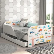 Детско легло MIKI 160 x 80 cm с мотив на камион