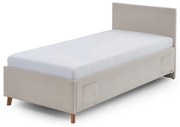 Бежово тапицирано детско легло 90x200 cm без ламелно дъно Cool – Meise Möbel