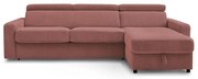 Розов разтегателен ъглов диван от рипсено кадифе (променлив) Monaco – Bobochic Paris