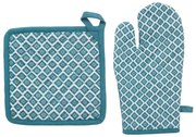 Комплект ръкавица и подложка за фурна atmosphera Paty - Син