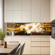 Арт гръб за кухня - Огнени цветя