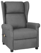 348516 vidaXL Масажен стол, светлосив, текстил