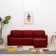 288797 vidaXL 3-местен модулен диван легло, виненочервен, изкуствена кожа