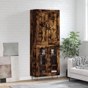 3199654 vidaXL Висок шкаф, опушен дъб, 69,5x34x180 см, инженерно дърво