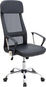 Офис стол Ovis с PU и мрежеста тъкан в черен цвят 63x63x119/129см.