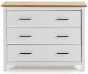 Бял нисък скрин от масивен бор 100x80 cm Miranda – Marckeric