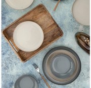 Комплект за хранене от 16 части, сив/бежов, порцелан