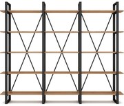 Рафт от черен/естествен дъб 218x180 cm Aviva - Marckeric