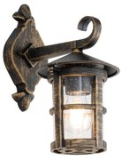 Класически външен стенен фенер антично злато IP44 - Herb