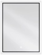 Mexen Erma огледало за баня с осветление 60 x 80 см, LED 6000K, противотечност, черна рамка - 9814-060-080-611-70