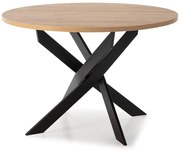 Кръгла маса за хранене с дъбов плот 120x120 cm Ther - Marckeric