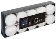 Комплект свещи без аромат atmosphera Many, 10 Votive свещи, Диаметър 3.8 см, Бели