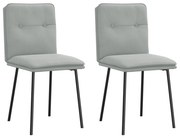 4101309 vidaXL Трапезни столове, 2 бр, светлосиви, кадифе