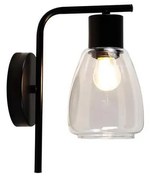 Аплик MOLDO 1xE27/40W/230V черен/прозрачен