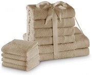 Бежови памучни хавлии и кърпи за баня в комплект от 10 бр. от тери Amari – Restilo