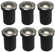 Комплект от 6 интелигентни външни подземни прожектора с регулируема посока, включително WiFi GU10 - Delux